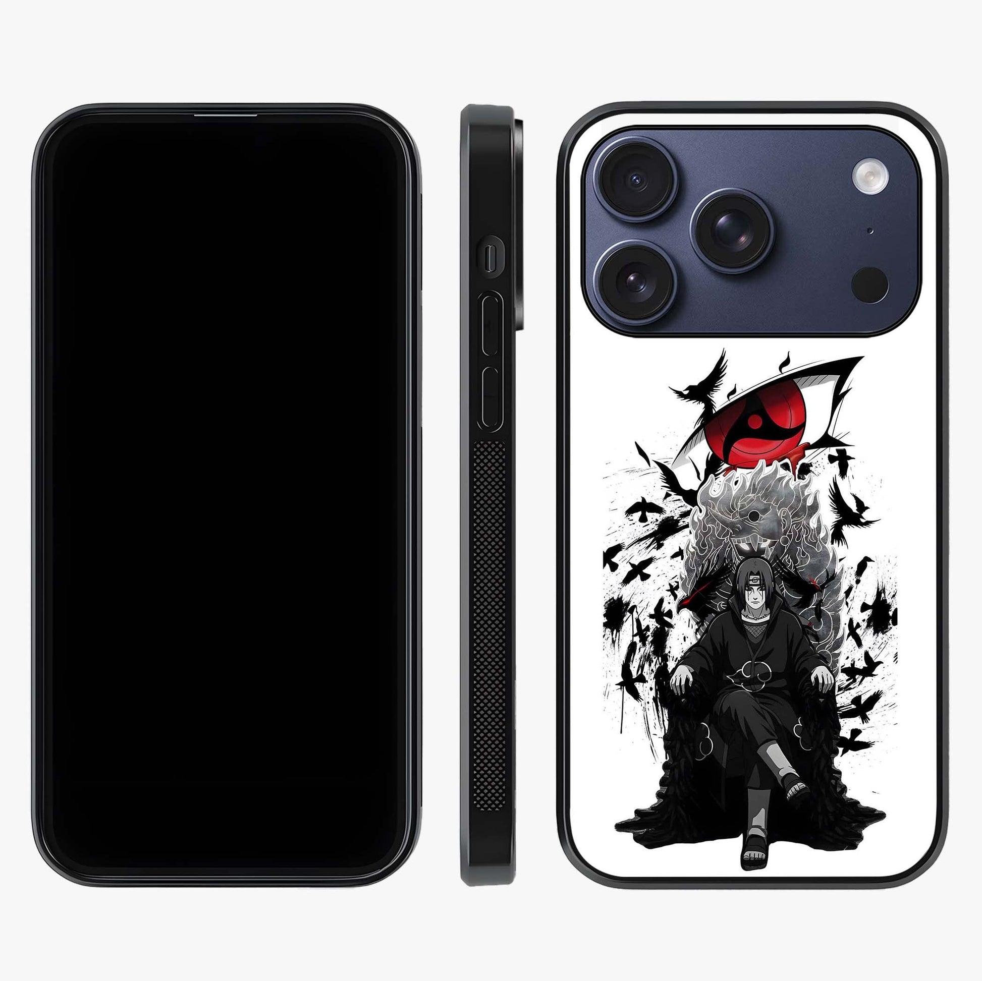 Uchiha Shadow Throne Glass Case displayed upright for full design visibility and premium finish.