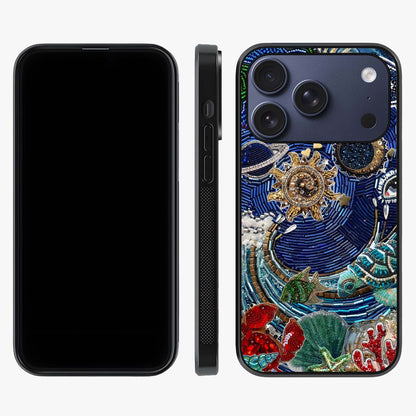 Universe Underwater Spark Glass Case displayed upright for full design visibility and premium finish.