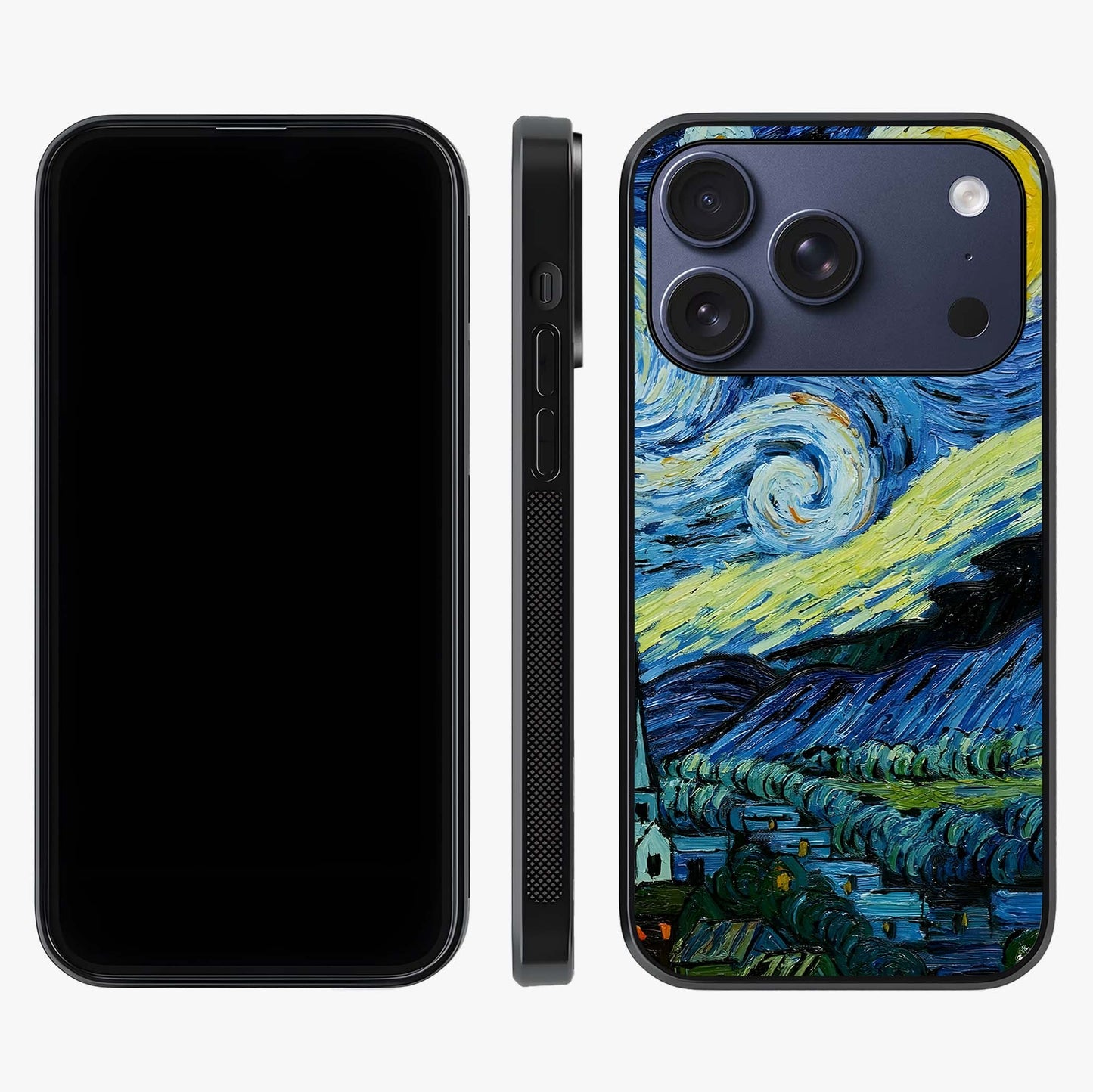 Van Gogh Art Glass Case displayed upright for full design visibility and premium finish.