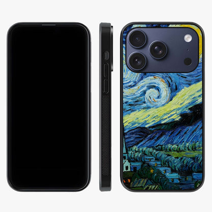 Van Gogh Art Glass Case displayed upright for full design visibility and premium finish.