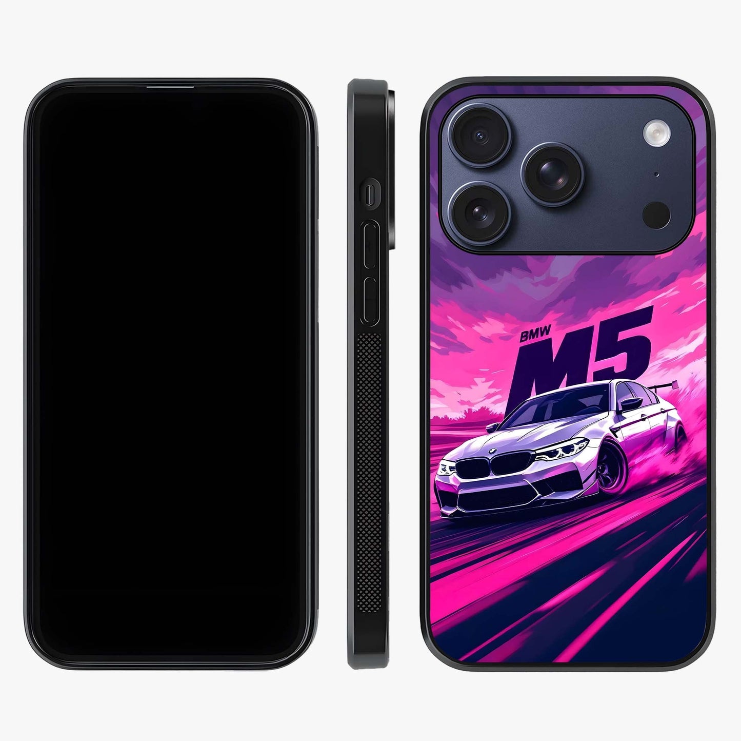 Velocity Drift Pulse Glass Case displayed upright for full design visibility and premium finish.