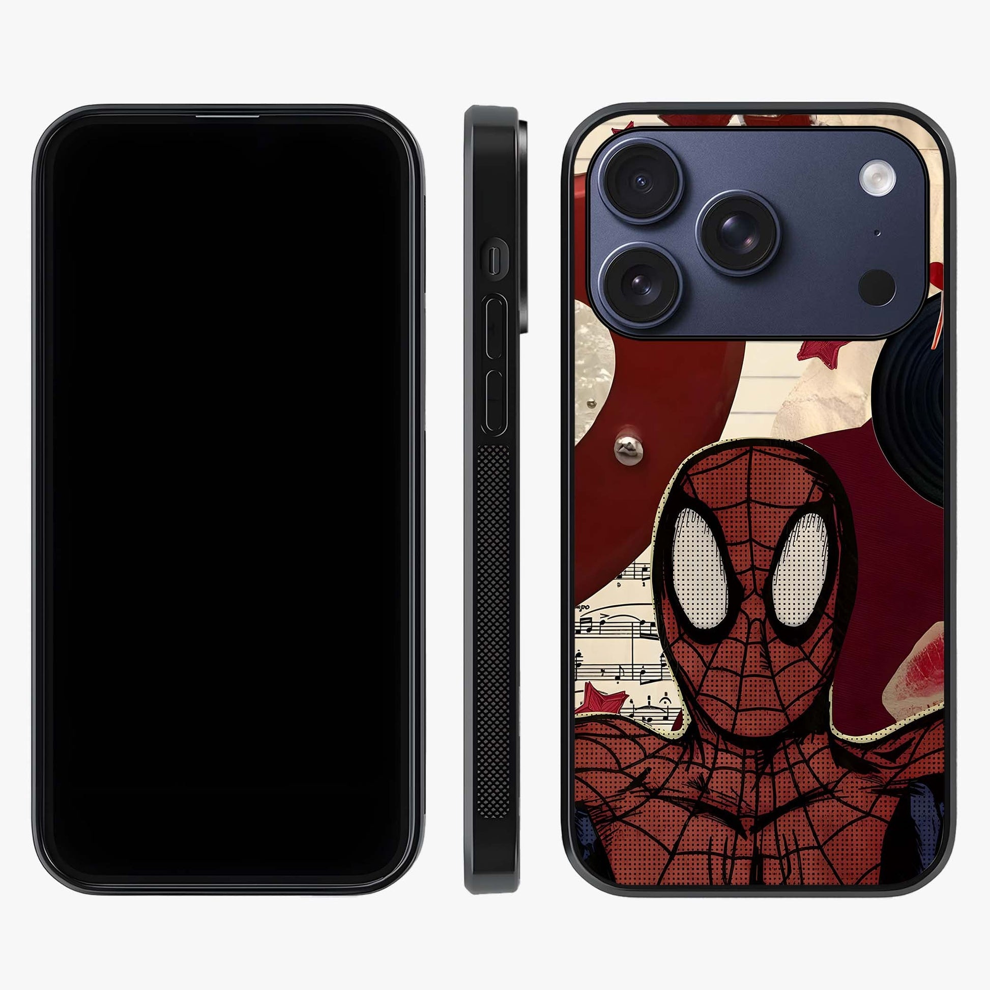 Web Warrior Vibes Glass Case displayed upright for full design visibility and premium finish.
