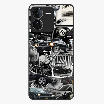 Aesthetic Dark Love Glass Case showing flat back view with dark romantic artwork and glossy glass finish.