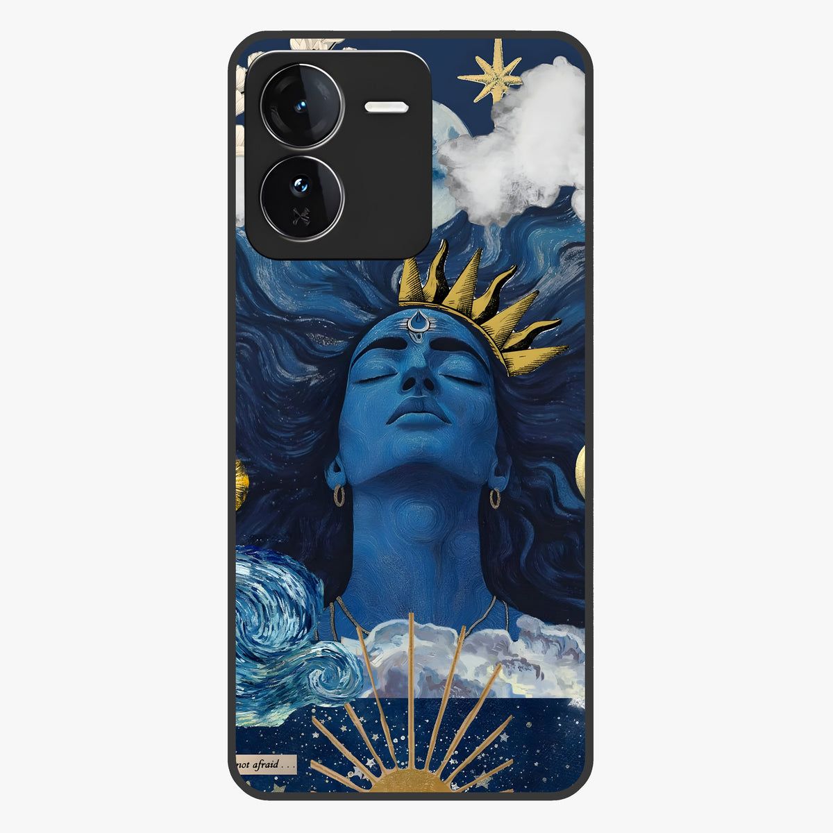 Aesthetic Lord Shiva Glass Case showing flat back view with divine Shiva artwork and glossy glass finish.