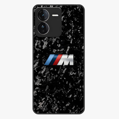Carbon Speed Mark Glass Case showing flat back view with sporty carbon pattern artwork and glossy glass finish.