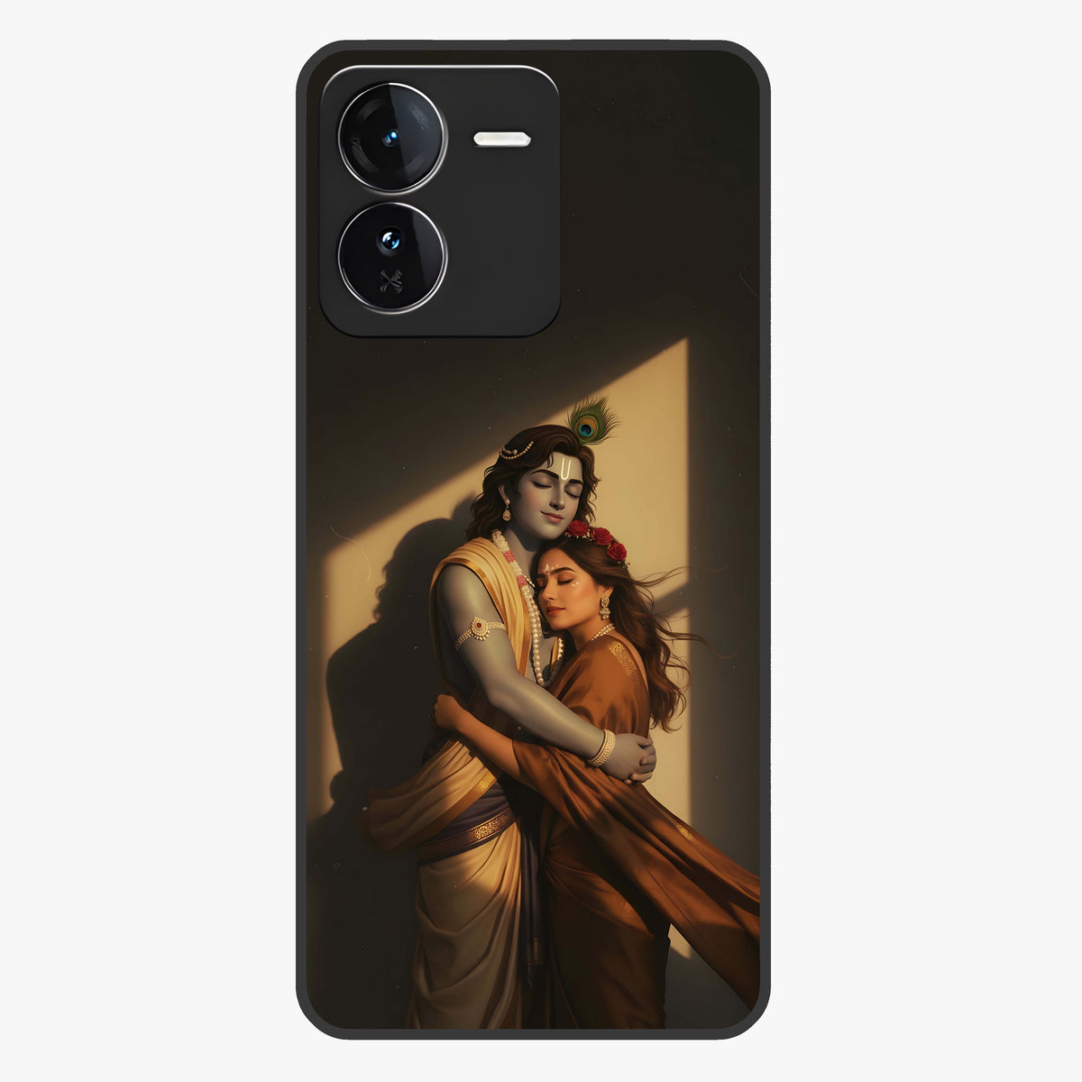 Divine Eternal Love Glass Case showing flat back view with spiritual love themed artwork and glossy glass finish.