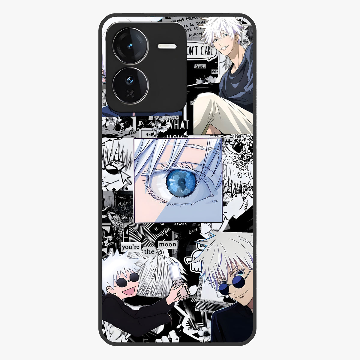 Infinity Sorcerer Chaos Glass Case showing flat back view with mystical sorcerer themed artwork and glossy glass finish.