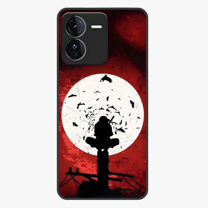 Itachi Limited Edition Naruto Anime Glass Case showing flat back view with iconic anime character artwork and glossy glass finish.