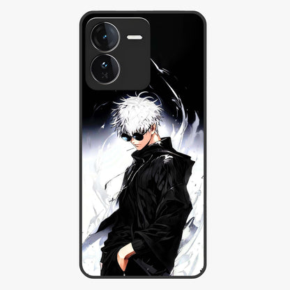 Limitless Shadow King Glass Case showing flat back view with powerful shadow warrior artwork and glossy glass finish.