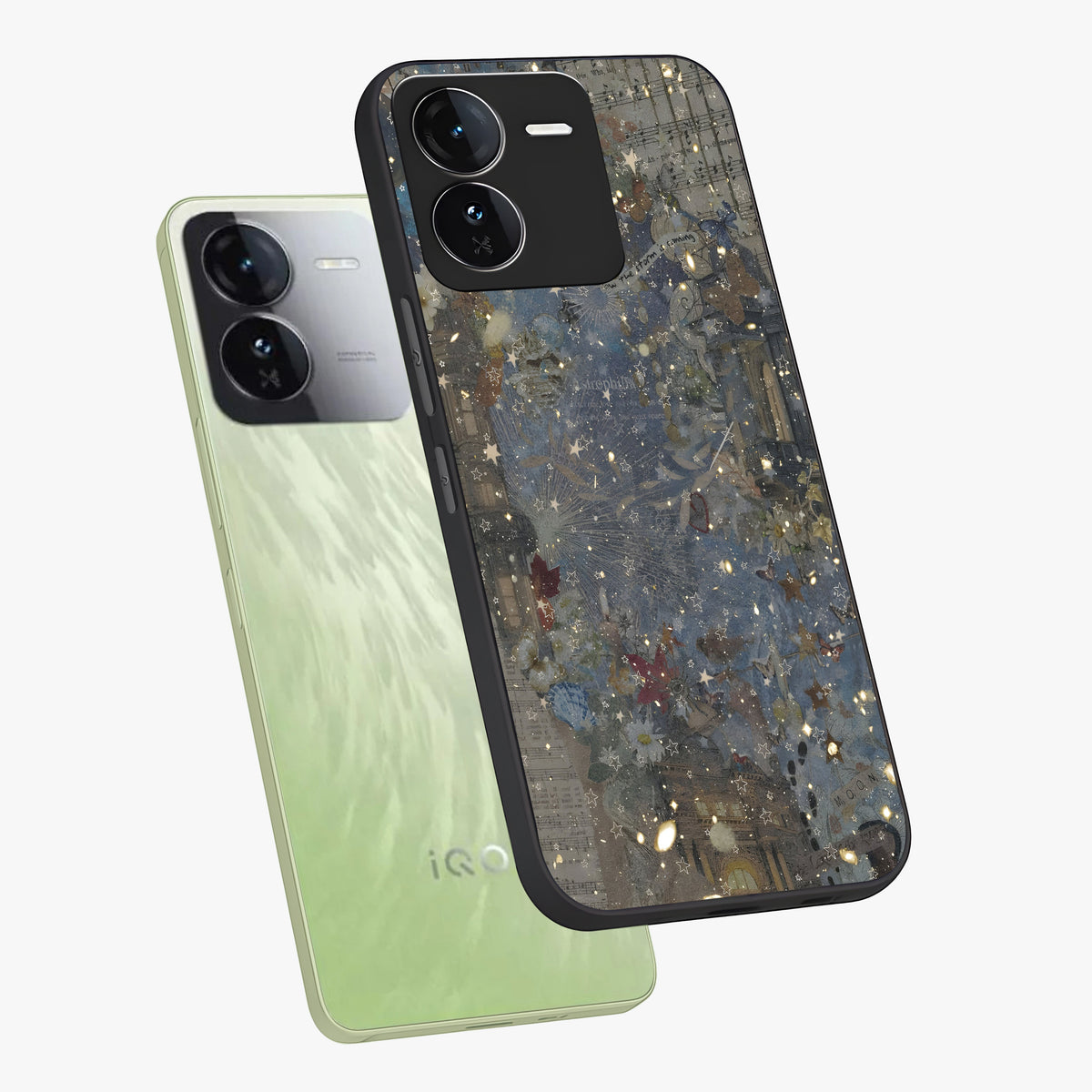 Aesthetic Astrolophia Glass Case displayed in angled mockup highlighting artistic aesthetic elements and smooth glass surface.