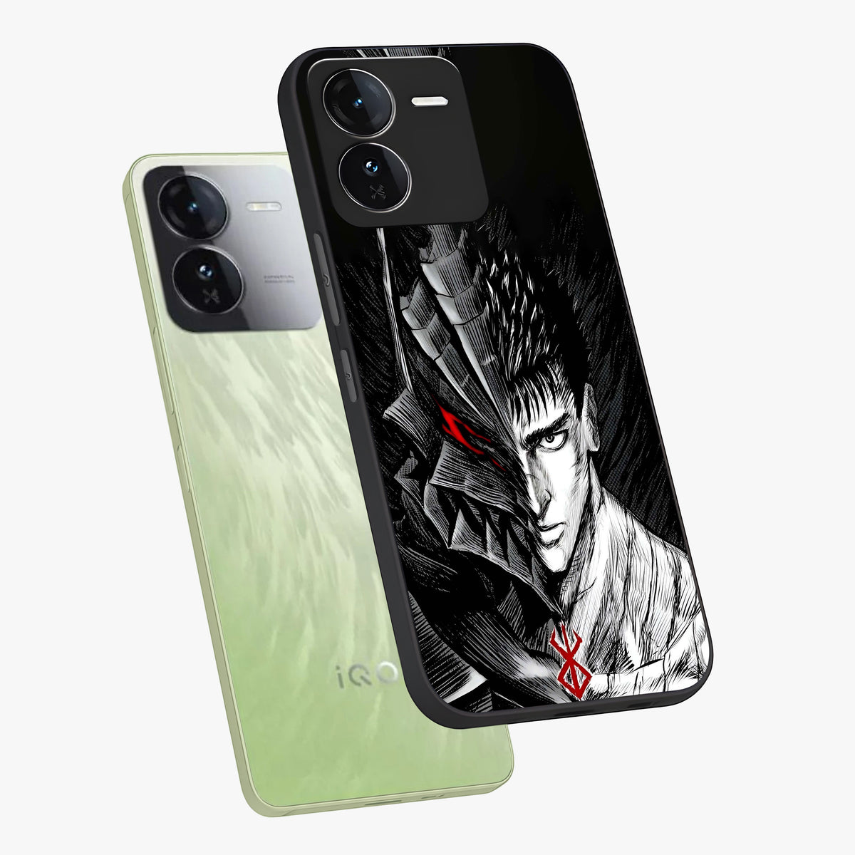 Berserker Blood Oath Glass Case displayed in angled mockup highlighting dark fantasy graphic design and powerful theme.