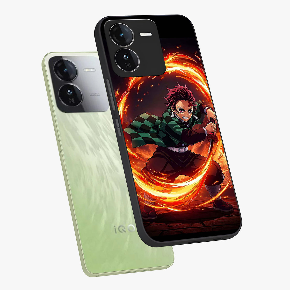 Blazing Sword Resolve Glass Case displayed in angled mockup highlighting powerful sword illustration and bold fantasy theme.