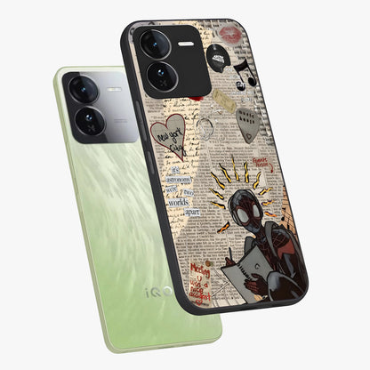 City Dream Sketch Glass Case displayed in angled mockup highlighting minimal city illustration with aesthetic sketch style.