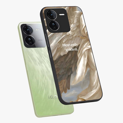 Divine Winged Grace Glass Case displayed in angled mockup highlighting graceful wing design with divine aesthetic style.