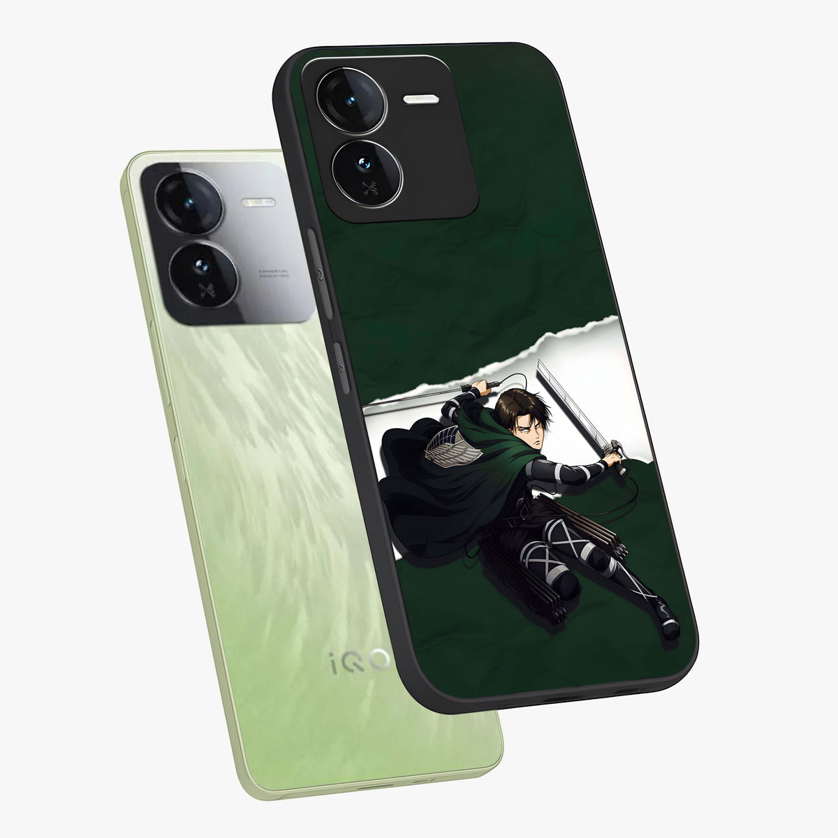 Emerald War Vanguard Glass Case displayed in angled mockup highlighting intense battle inspired design with emerald tone aesthetic.