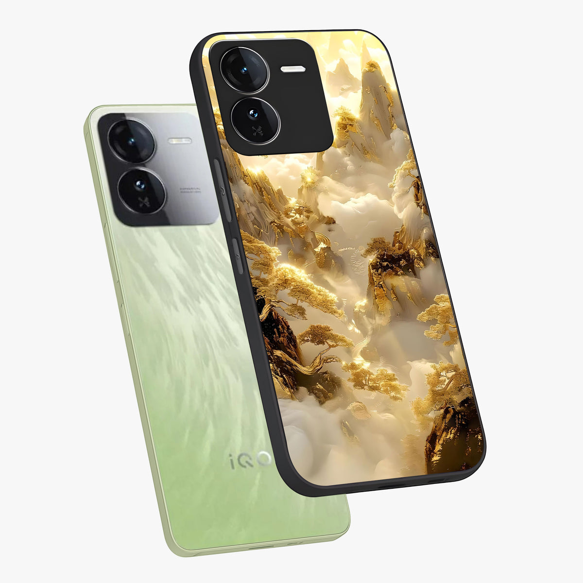 Gates Of Illumination Glass Case displayed in angled mockup highlighting radiant portal inspired design with fantasy aesthetic.