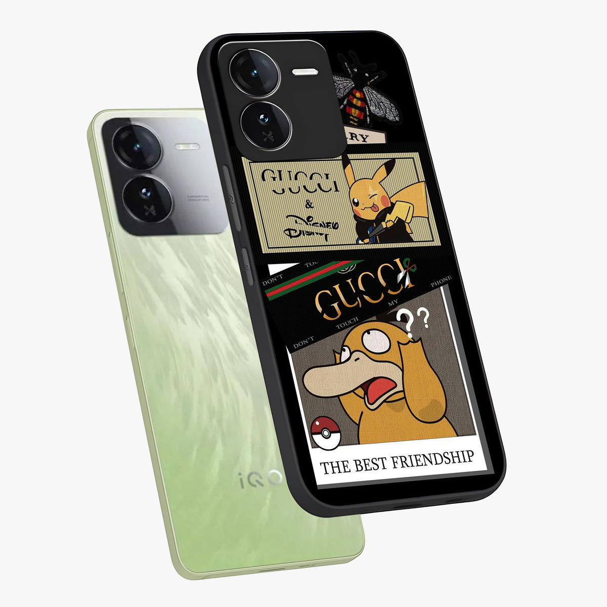 Gucci Play Mashup Glass Case displayed in angled mockup highlighting stylish fashion mashup design with bold aesthetic.