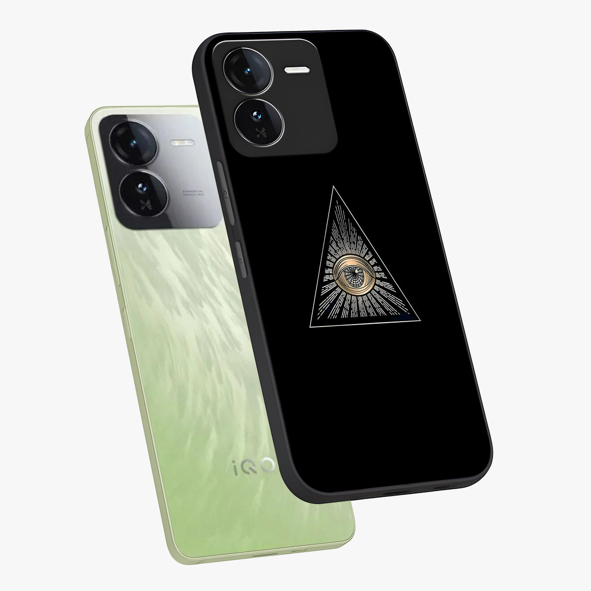 Illuminati Evil Glass Case displayed in angled mockup highlighting dark occult inspired design with bold aesthetic style.