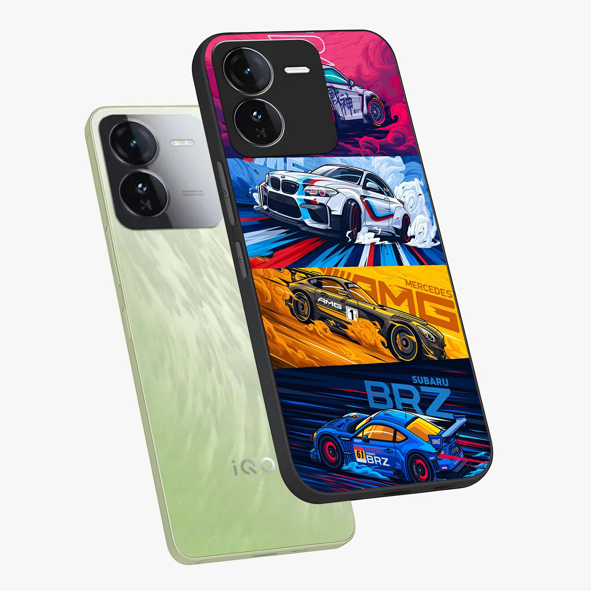 JDM Sports Car Glass Case displayed in angled mockup highlighting sleek Japanese racing car design with automotive aesthetic.