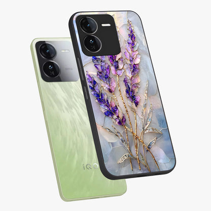 Lavender Dream Glow Glass Case displayed in angled mockup highlighting dreamy purple glow design with soft artistic style.