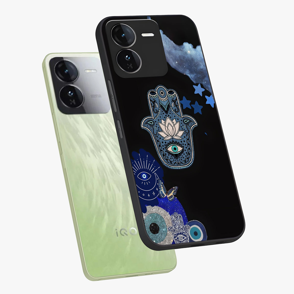 Mystic Hand Aura Glass Case displayed in angled mockup highlighting magical aura design with spiritual aesthetic style.