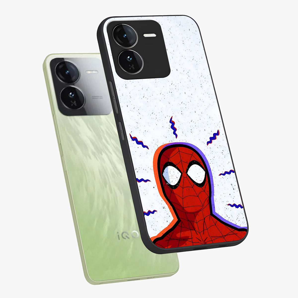 Omg Spiderman Glass Case displayed in angled mockup highlighting dynamic hero illustration with action comic aesthetic.