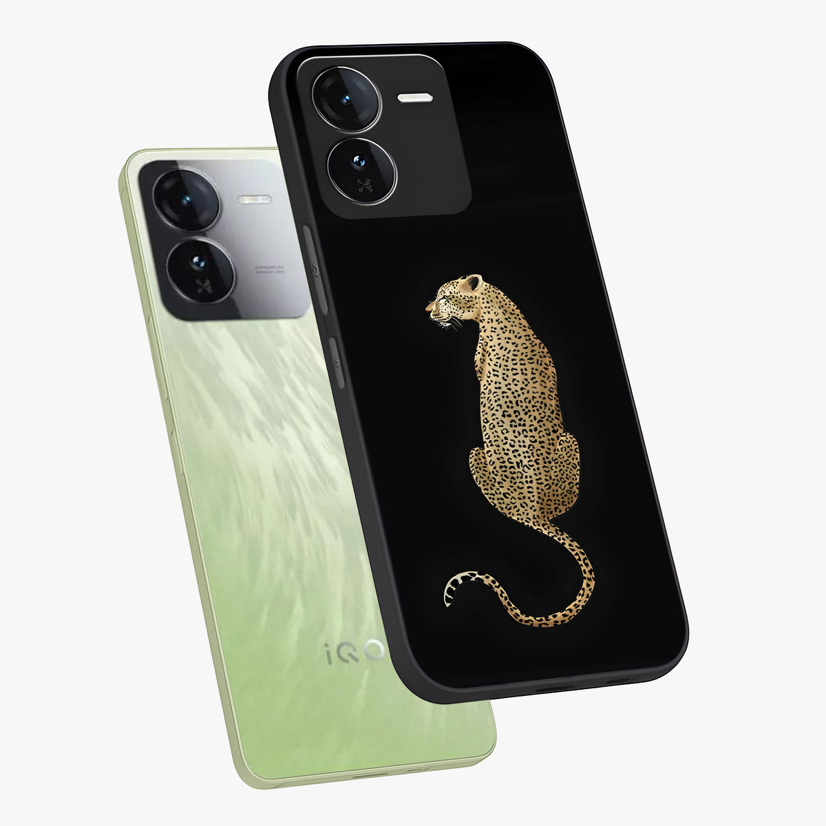 Regal Leopard Glass Case displayed in angled mockup highlighting powerful animal illustration with stylish wild aesthetic.