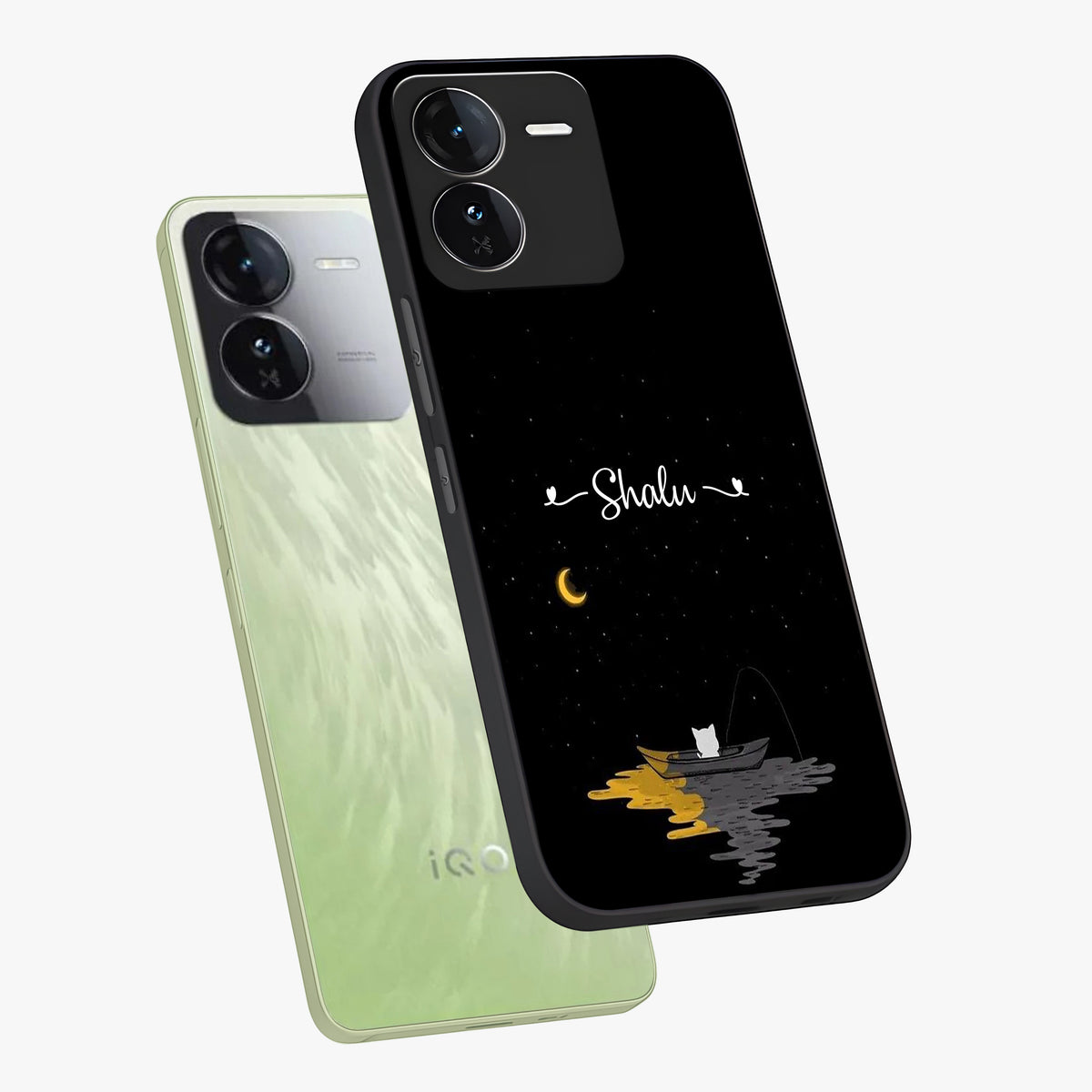 Silent Night Row Glass Case displayed in angled mockup highlighting peaceful evening design with dreamy night aesthetic.