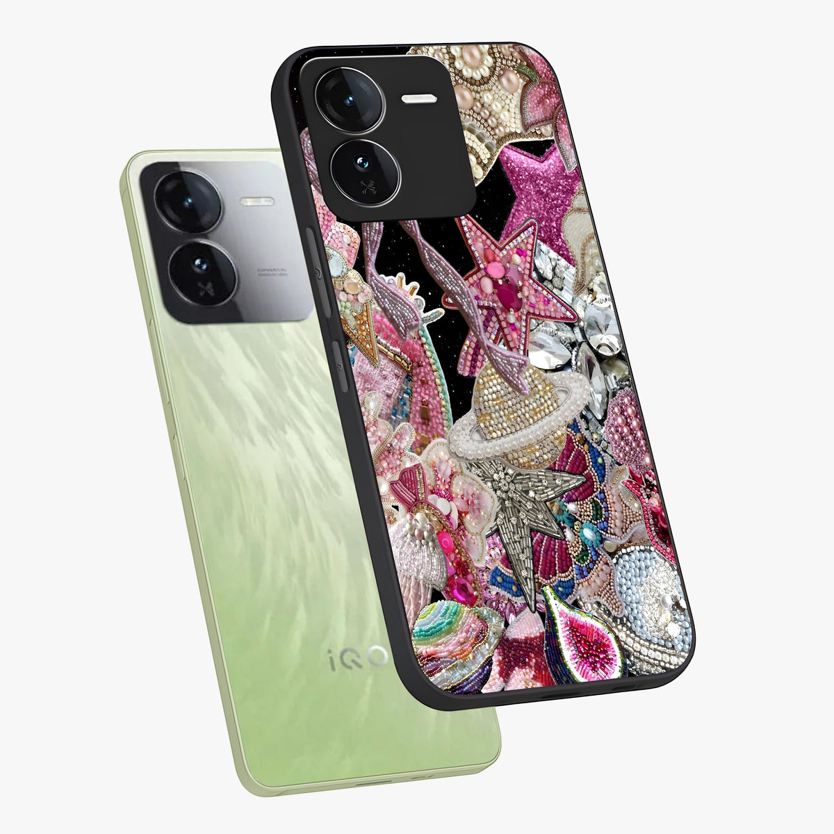 Starlit Jewel Dream Glass Case displayed in angled mockup highlighting glowing celestial jewel design with dreamy aesthetic.
