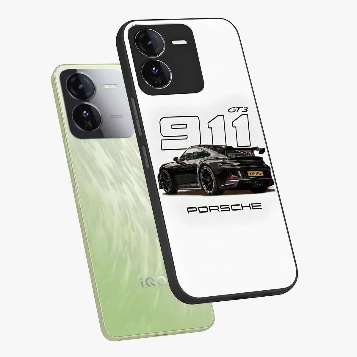 Turbo Legacy Icon Glass Case displayed in angled mockup highlighting dynamic automotive design with performance aesthetic.