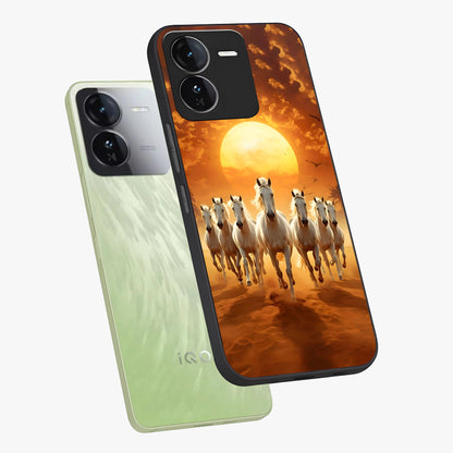 Wild Sunset Majesty Glass Case displayed in angled mockup highlighting vibrant sunset sky design with scenic aesthetic.