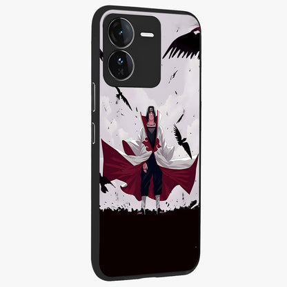 Crimson Crow Ascension Glass Case upright view showcasing dramatic crow artwork with bold gothic theme.