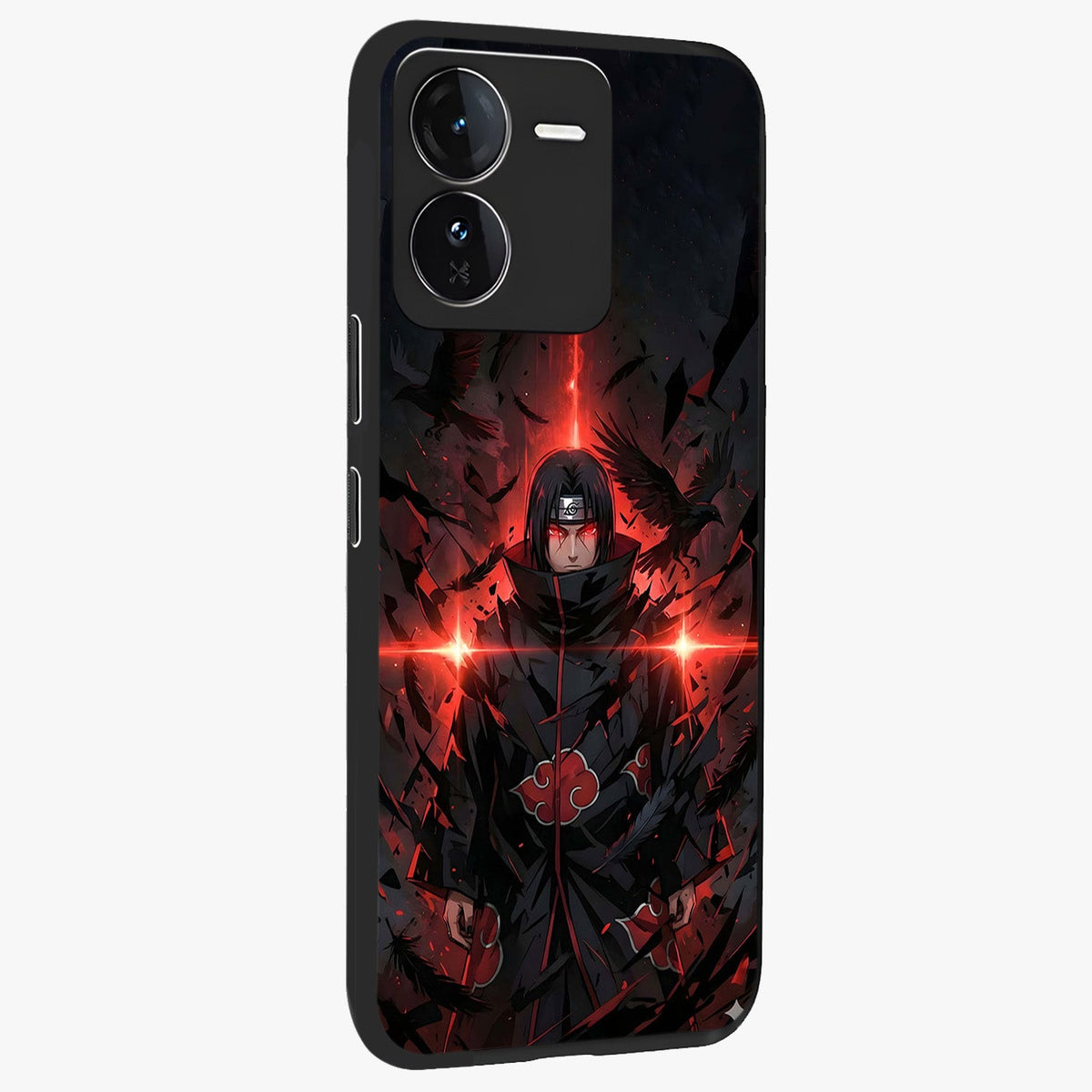 Focused Blade Discipline Glass Case upright view showcasing strong typography statement with sleek motivational theme.