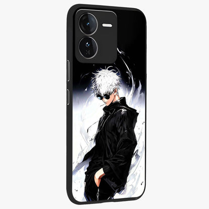 Limitless Shadow King Glass Case upright view showcasing bold shadow warrior artwork with epic fantasy theme.