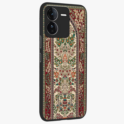 Persian Inspired Glass Case upright view showcasing decorative Persian artwork with rich heritage theme.