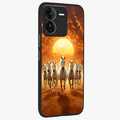 Wild Sunset Majesty Glass Case upright view showcasing dramatic sunset artwork with bold nature theme.