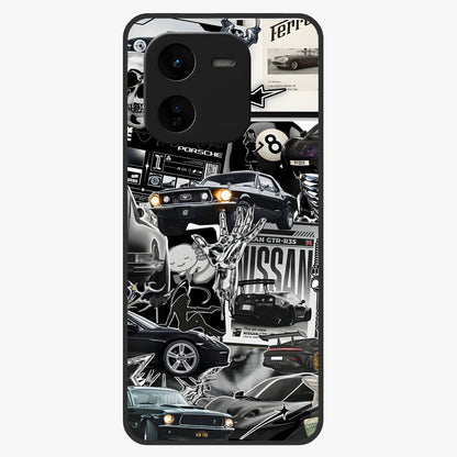 Aesthetic Dark Love Glass Case showing flat back view with dark romantic artwork and glossy glass finish.