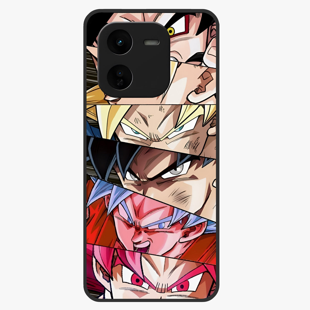Anime Character Glass Case showing flat back view with vibrant anime artwork and glossy glass finish.