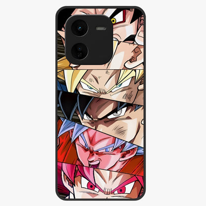 Anime Character Glass Case showing flat back view with vibrant anime artwork and glossy glass finish.