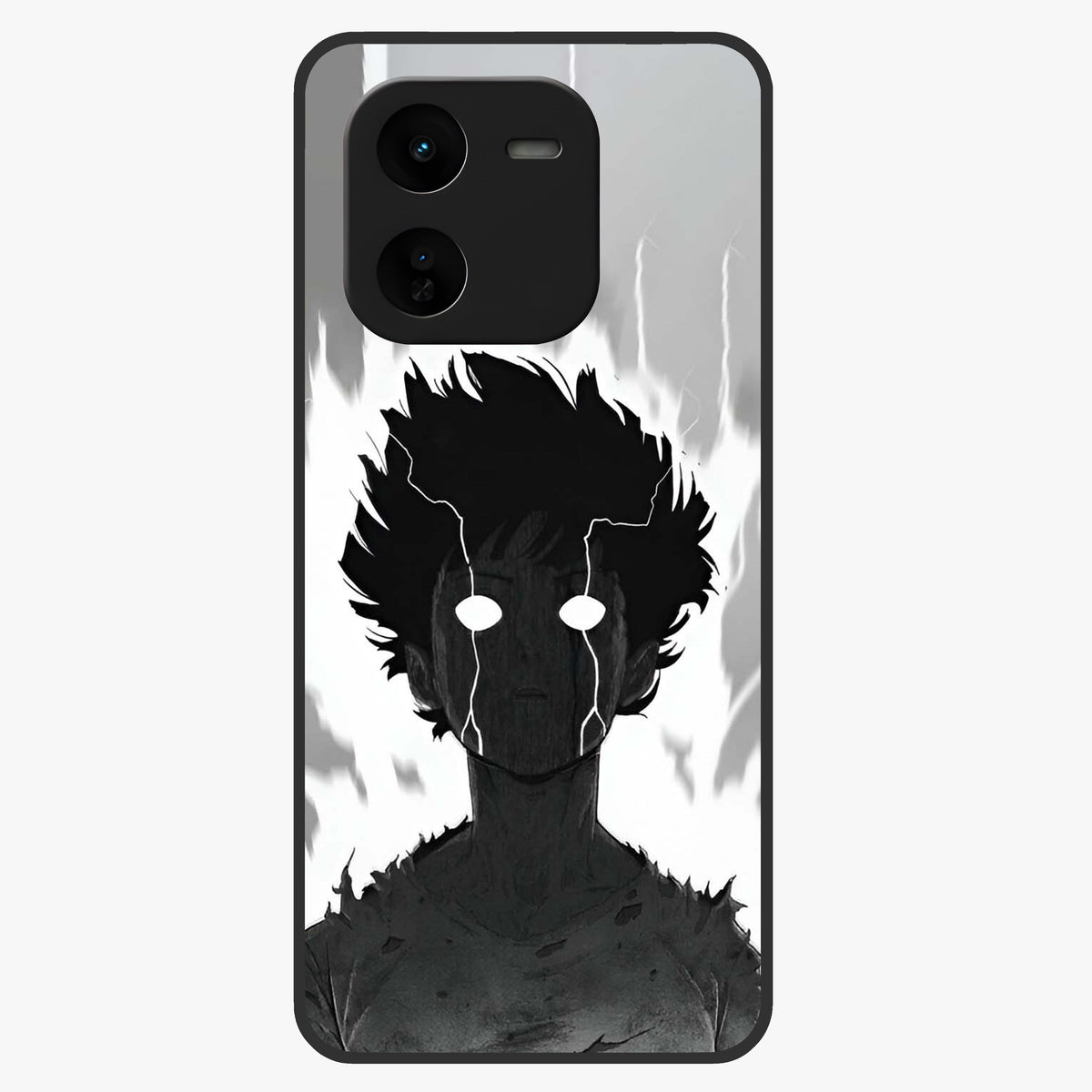 Awakened Inner Rage Glass Case showing flat back view with intense artistic artwork and glossy glass finish.