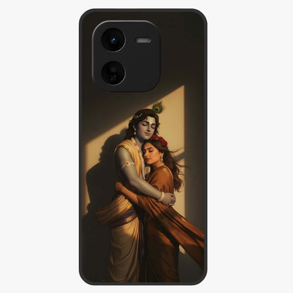 Divine Eternal Love Glass Case showing flat back view with spiritual love themed artwork and glossy glass finish.