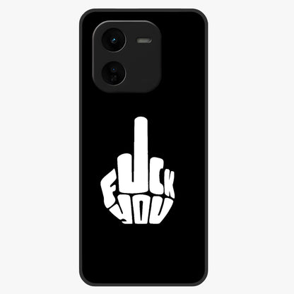 Rebel Mode On Glass Case showing flat back view with bold rebellious typography artwork and glossy glass finish.