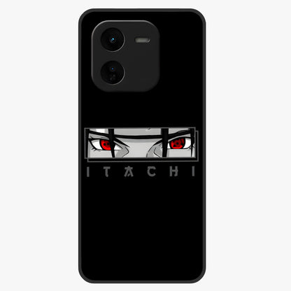 Scarlet Gaze Dominance Glass Case showing flat back view with striking red themed artwork and glossy glass finish.