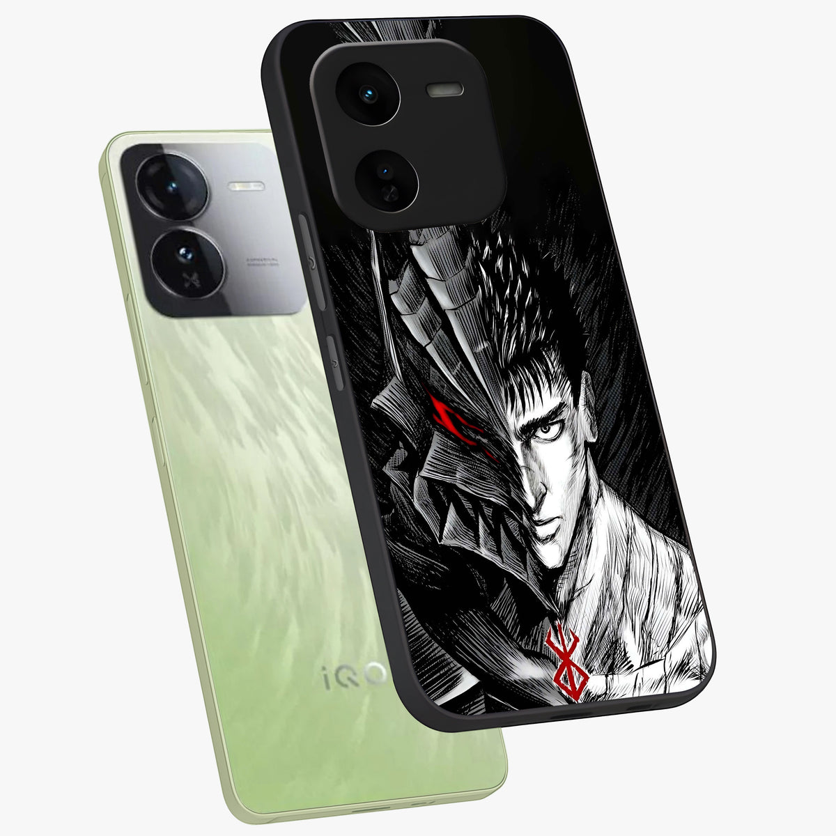 Berserker Blood Oath Glass Case displayed in angled mockup highlighting dark fantasy graphic design and powerful theme.