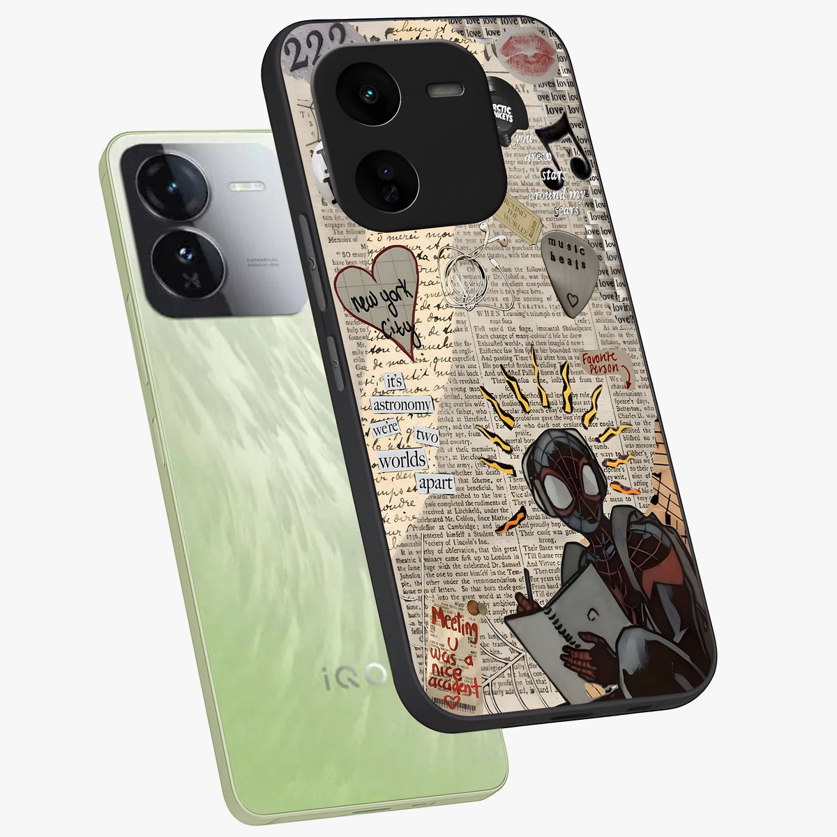 City Dream Sketch Glass Case displayed in angled mockup highlighting minimal city illustration with aesthetic sketch style.