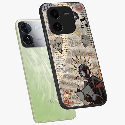 City Dream Sketch Glass Case displayed in angled mockup highlighting minimal city illustration with aesthetic sketch style.