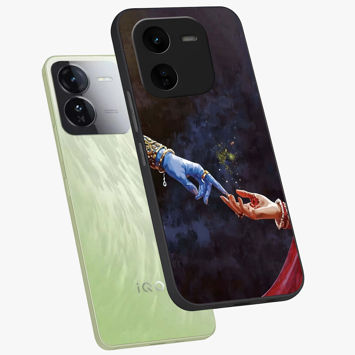 Divine Touch Eternal Glass Case displayed in angled mockup highlighting elegant divine inspired design with calm aesthetic style.