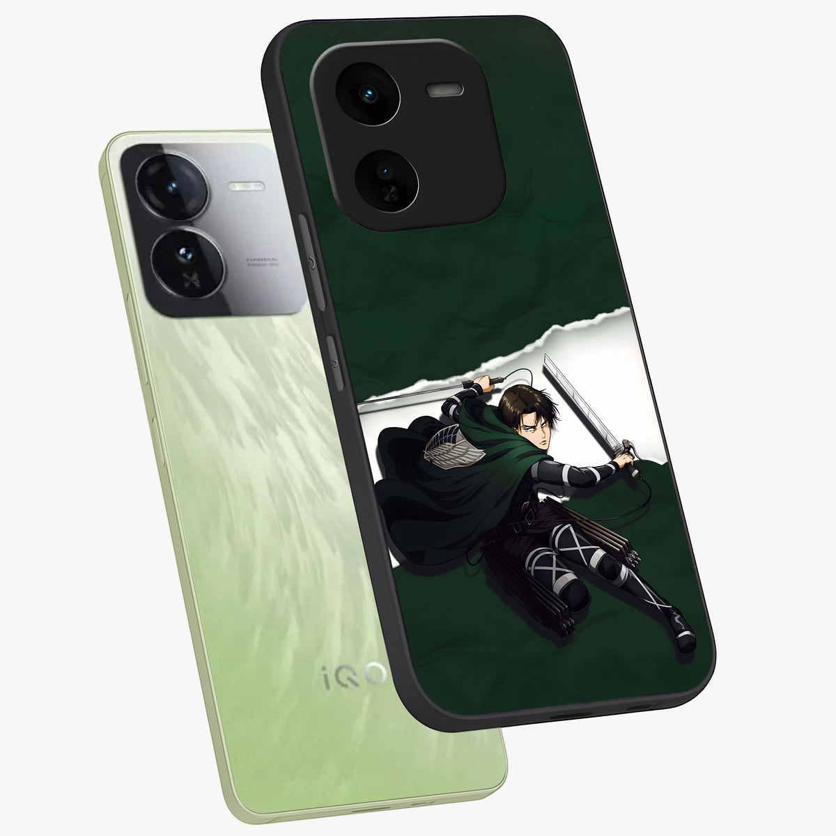 Emerald War Vanguard Glass Case displayed in angled mockup highlighting intense battle inspired design with emerald tone aesthetic.