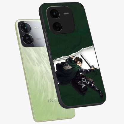 Emerald War Vanguard Glass Case displayed in angled mockup highlighting intense battle inspired design with emerald tone aesthetic.