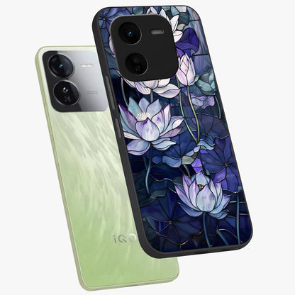 Gloss Petal Rush Glass Case displayed in angled mockup highlighting vibrant petal design with elegant floral aesthetic.
